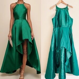NWOT Broadway Show Emerald Green High-Low Maxi Dress